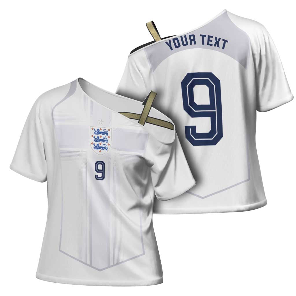 Custom England National Football Cross Shoulder Shirt The Three Lions-Sporty T90 Style - Wonder Print Shop