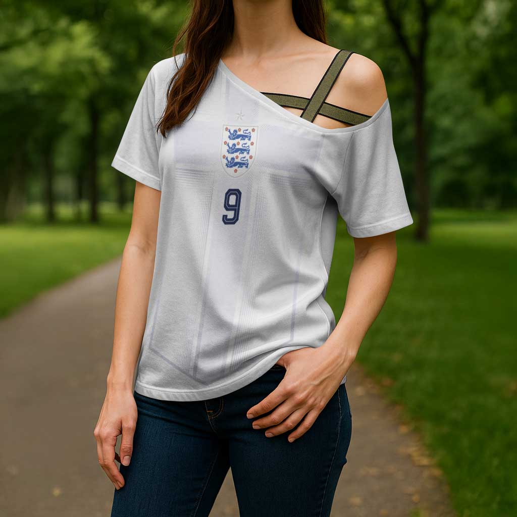 Custom England National Football Cross Shoulder Shirt The Three Lions-Sporty T90 Style - Wonder Print Shop