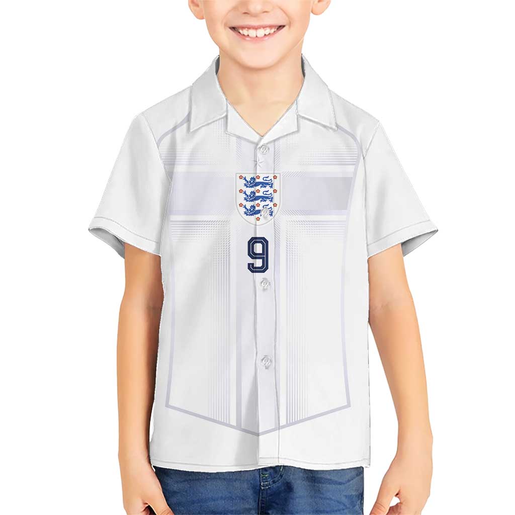 Custom England National Football Kid Hawaiian Shirt The Three Lions-Sporty T90 Style - Wonder Print Shop