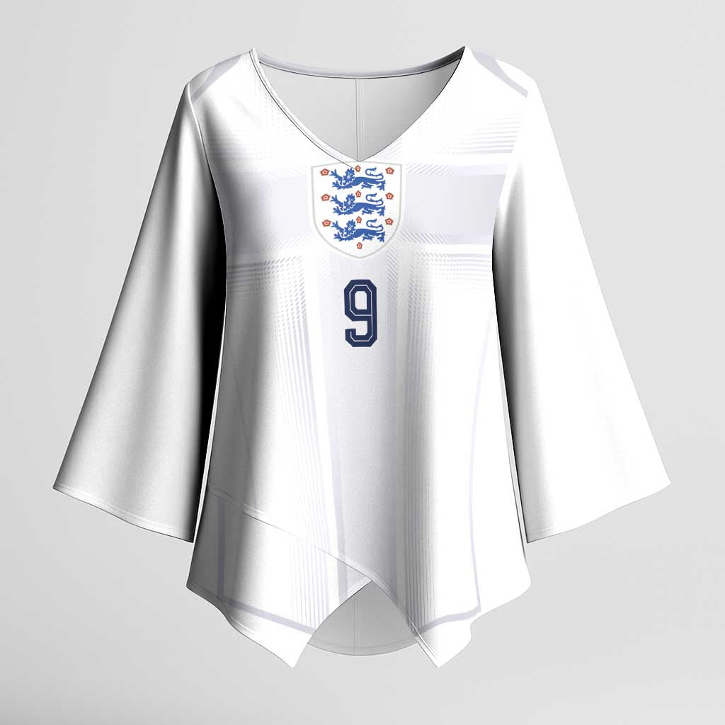 Custom England National Football Kimono Sleeve Blouse The Three Lions-Sporty T90 Style - Wonder Print Shop