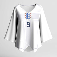 Custom England National Football Kimono Sleeve Blouse The Three Lions-Sporty T90 Style - Wonder Print Shop