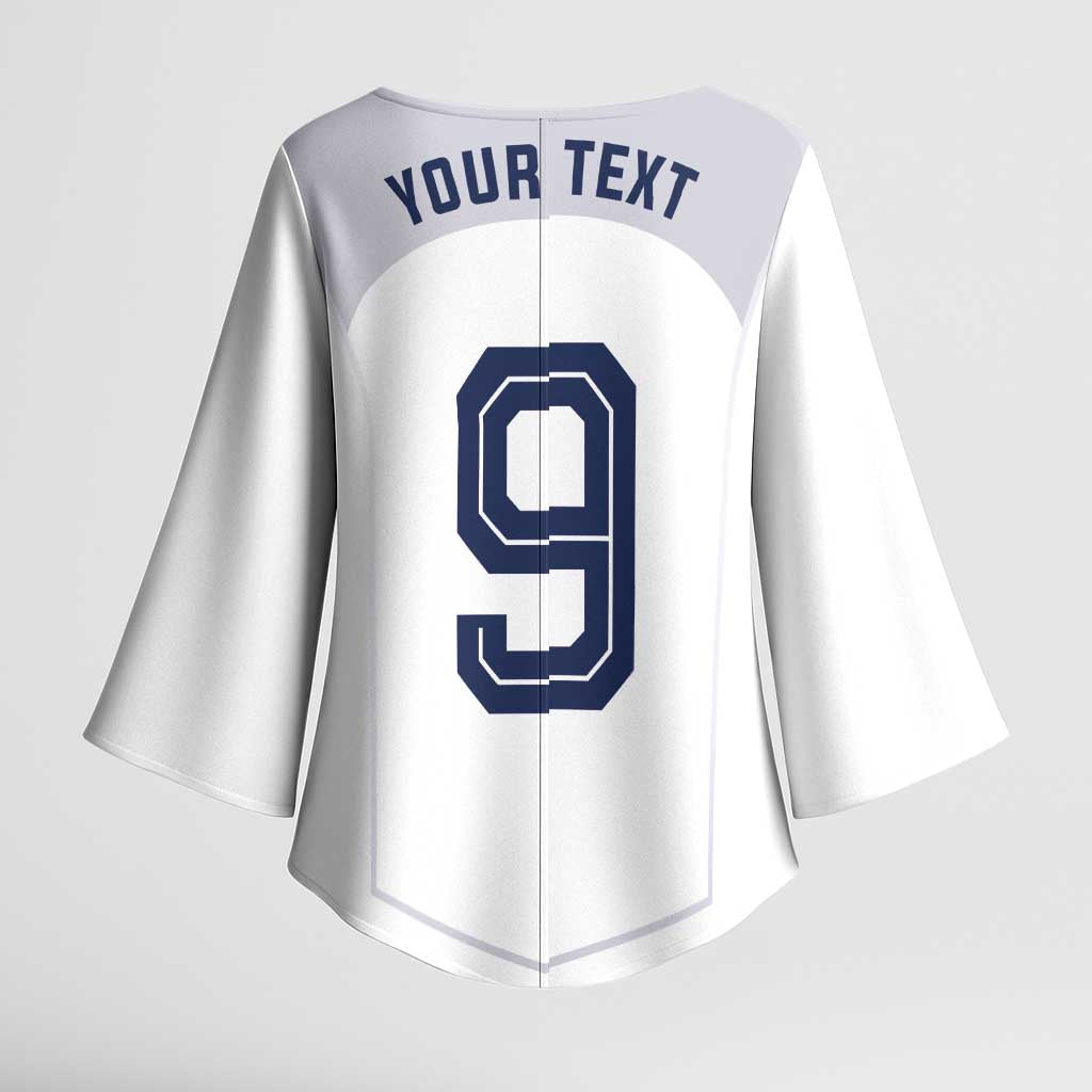 Custom England National Football Kimono Sleeve Blouse The Three Lions-Sporty T90 Style - Wonder Print Shop