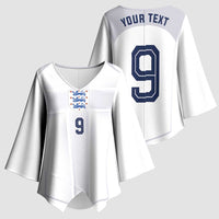 Custom England National Football Kimono Sleeve Blouse The Three Lions-Sporty T90 Style - Wonder Print Shop