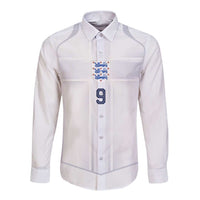 Custom England National Football Long Sleeve Button Shirt The Three Lions-Sporty T90 Style - Wonder Print Shop
