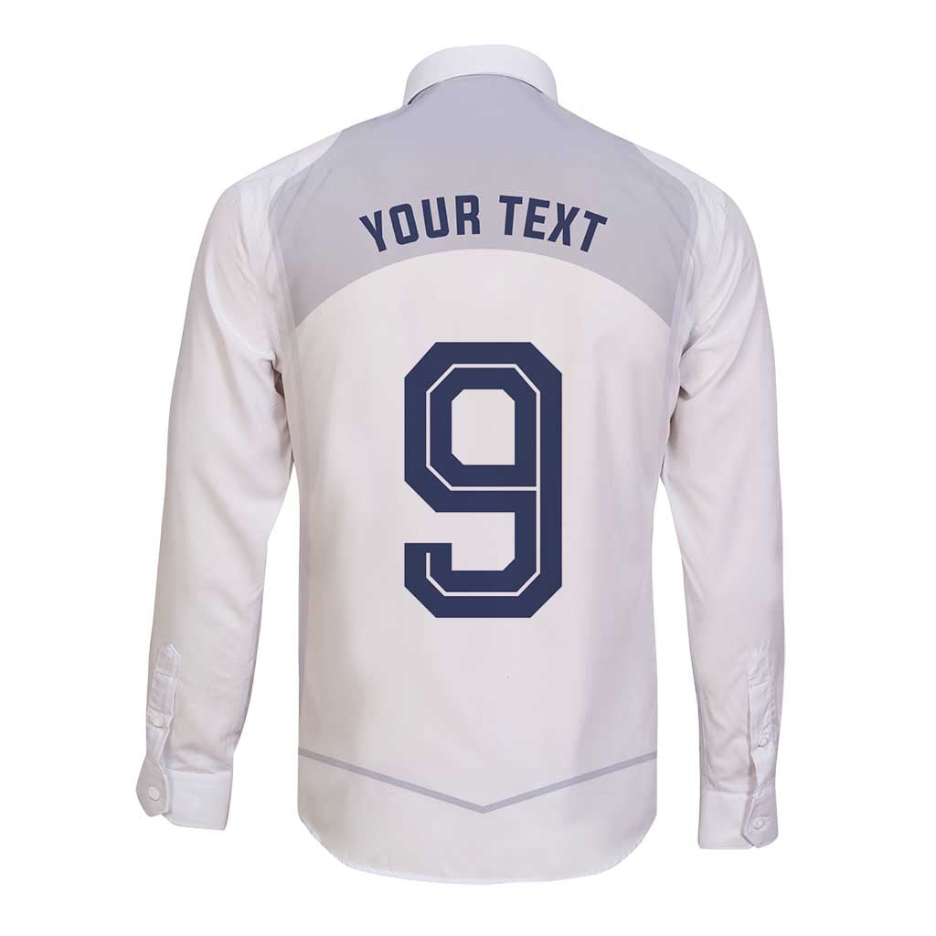 Custom England National Football Long Sleeve Button Shirt The Three Lions-Sporty T90 Style - Wonder Print Shop