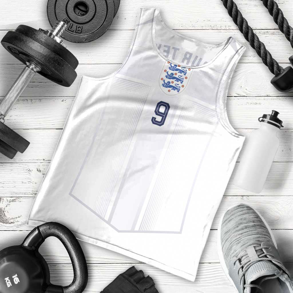 Custom England National Football Men Tank Top The Three Lions-Sporty T90 Style - Wonder Print Shop