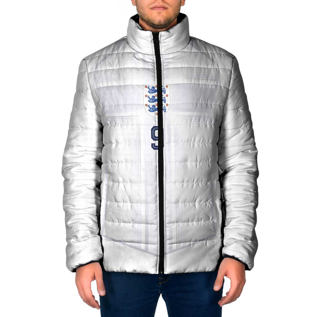 Custom England National Football Padded Jacket The Three Lions-Sporty T90 Style - Wonder Print Shop