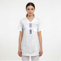 Custom England National Football Scrub Top The Three Lions-Sporty T90 Style - Wonder Print Shop