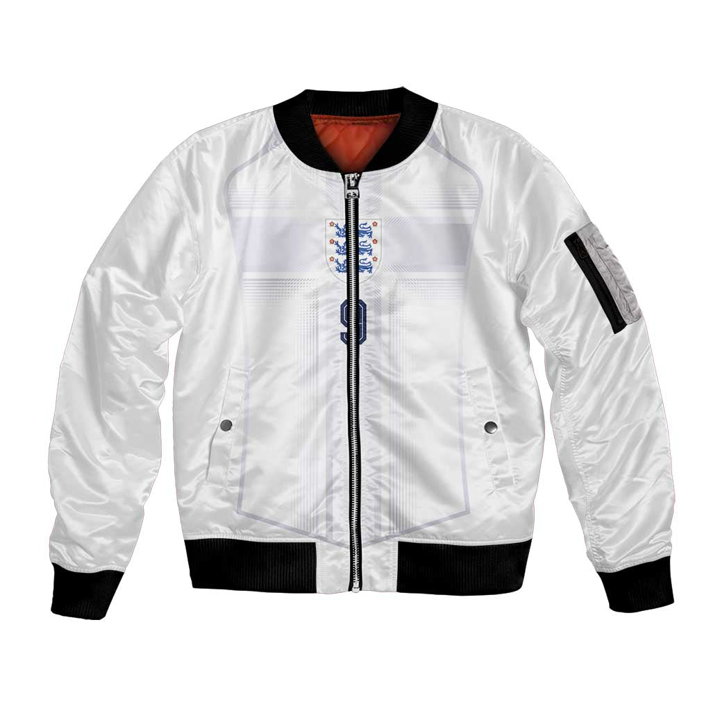 Custom England National Football Sleeve Zip Bomber Jacket The Three Lions-Sporty T90 Style - Wonder Print Shop