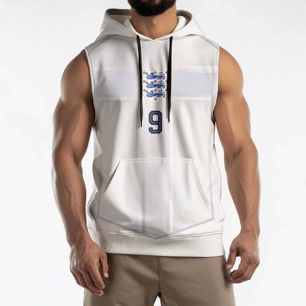 Custom England National Football Sleeveless Hoodie The Three Lions-Sporty T90 Style - Wonder Print Shop