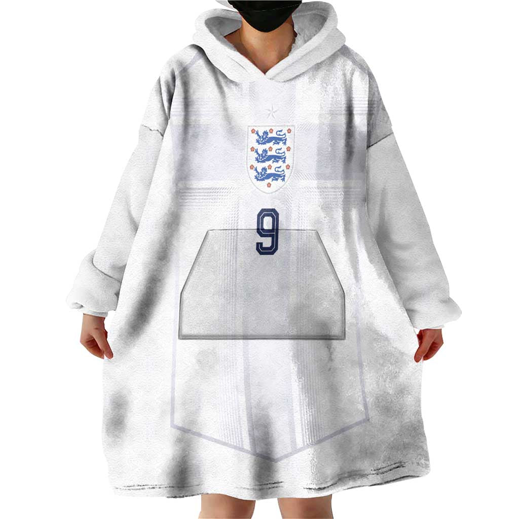Custom England National Football Wearable Blanket Hoodie The Three Lions-Sporty T90 Style - Wonder Print Shop