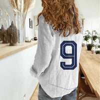 Custom England National Football Women Casual Shirt The Three Lions-Sporty T90 Style - Wonder Print Shop