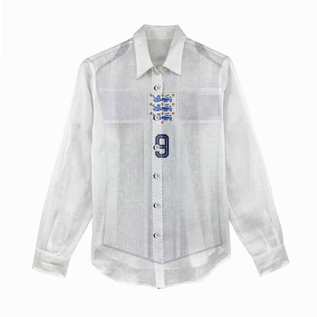 Custom England National Football Women Casual Shirt The Three Lions-Sporty T90 Style - Wonder Print Shop