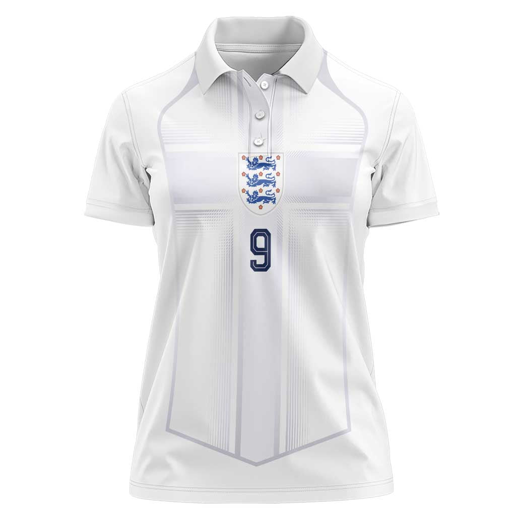 Custom England National Football Women Polo Shirt The Three Lions-Sporty T90 Style - Wonder Print Shop