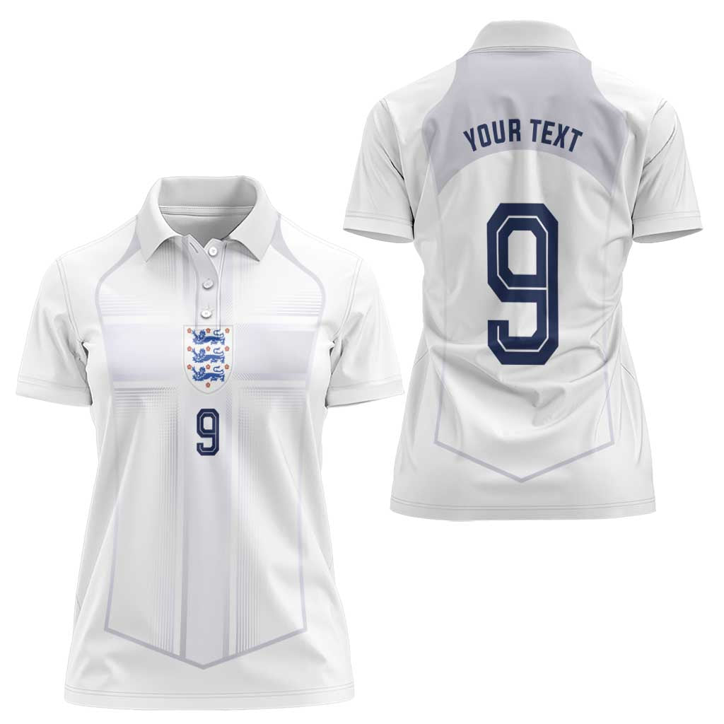 Custom England National Football Women Polo Shirt The Three Lions-Sporty T90 Style - Wonder Print Shop