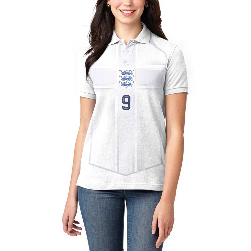 Custom England National Football Women Polo Shirt The Three Lions-Sporty T90 Style - Wonder Print Shop