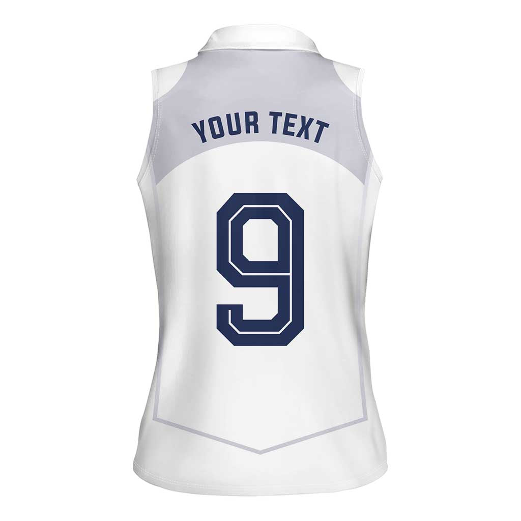 Custom England National Football Women Sleeveless Polo Shirt The Three Lions-Sporty T90 Style - Wonder Print Shop