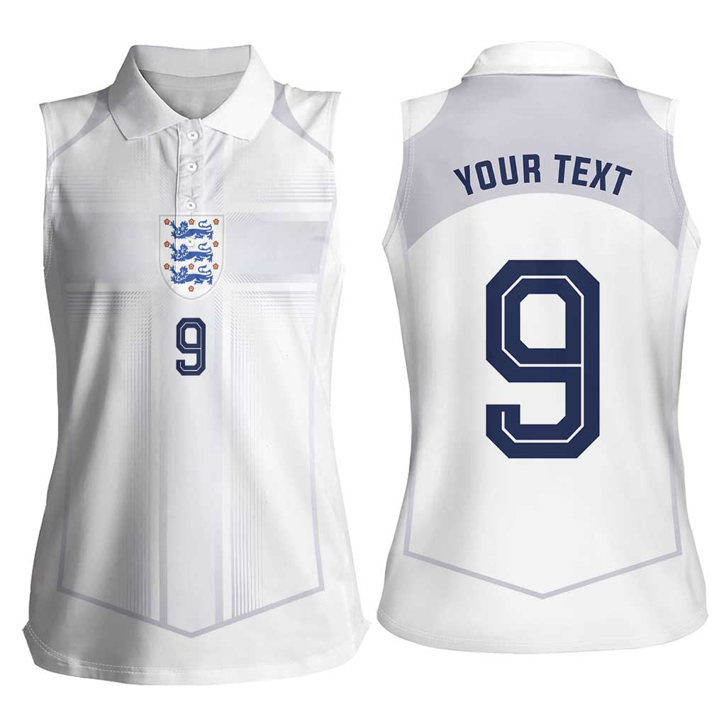 Custom England National Football Women Sleeveless Polo Shirt The Three Lions-Sporty T90 Style - Wonder Print Shop