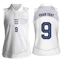 Custom England National Football Women Sleeveless Polo Shirt The Three Lions-Sporty T90 Style - Wonder Print Shop