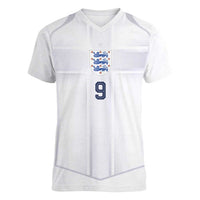 Custom England National Football Women V-Neck T-Shirt The Three Lions-Sporty T90 Style - Wonder Print Shop