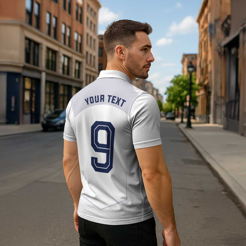 Custom England National Football Zipper Polo Shirt The Three Lions-Sporty T90 Style - Wonder Print Shop