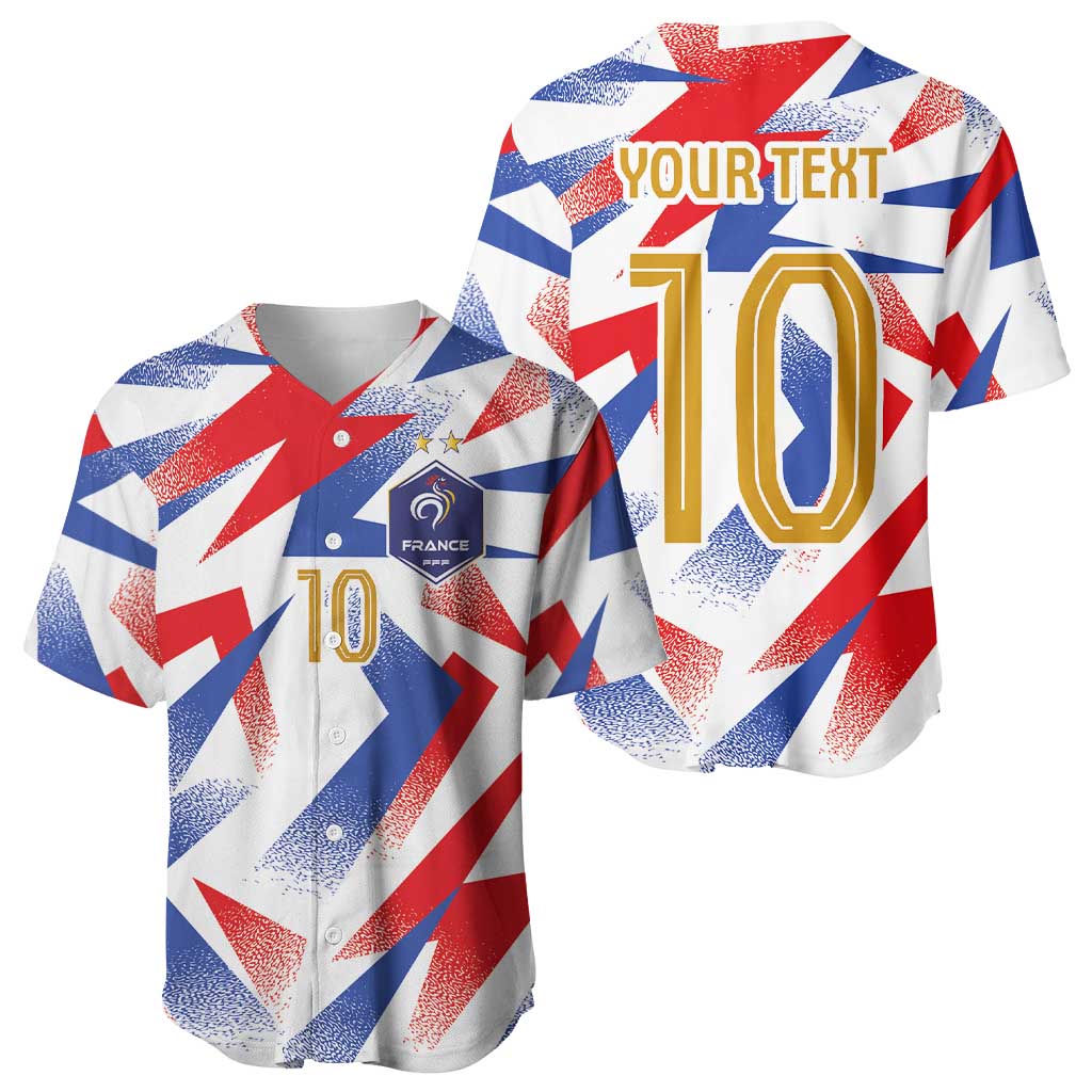 Custom France National Football Baseball Jersey Flag-Inspired Graphics - Wonder Print Shop