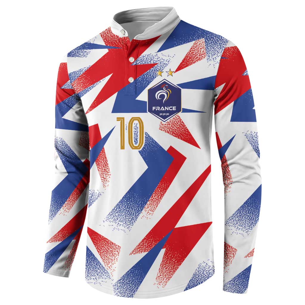 Custom France National Football Button Sweatshirt Flag-Inspired Graphics - Wonder Print Shop