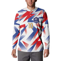 Custom France National Football Button Sweatshirt Flag-Inspired Graphics - Wonder Print Shop