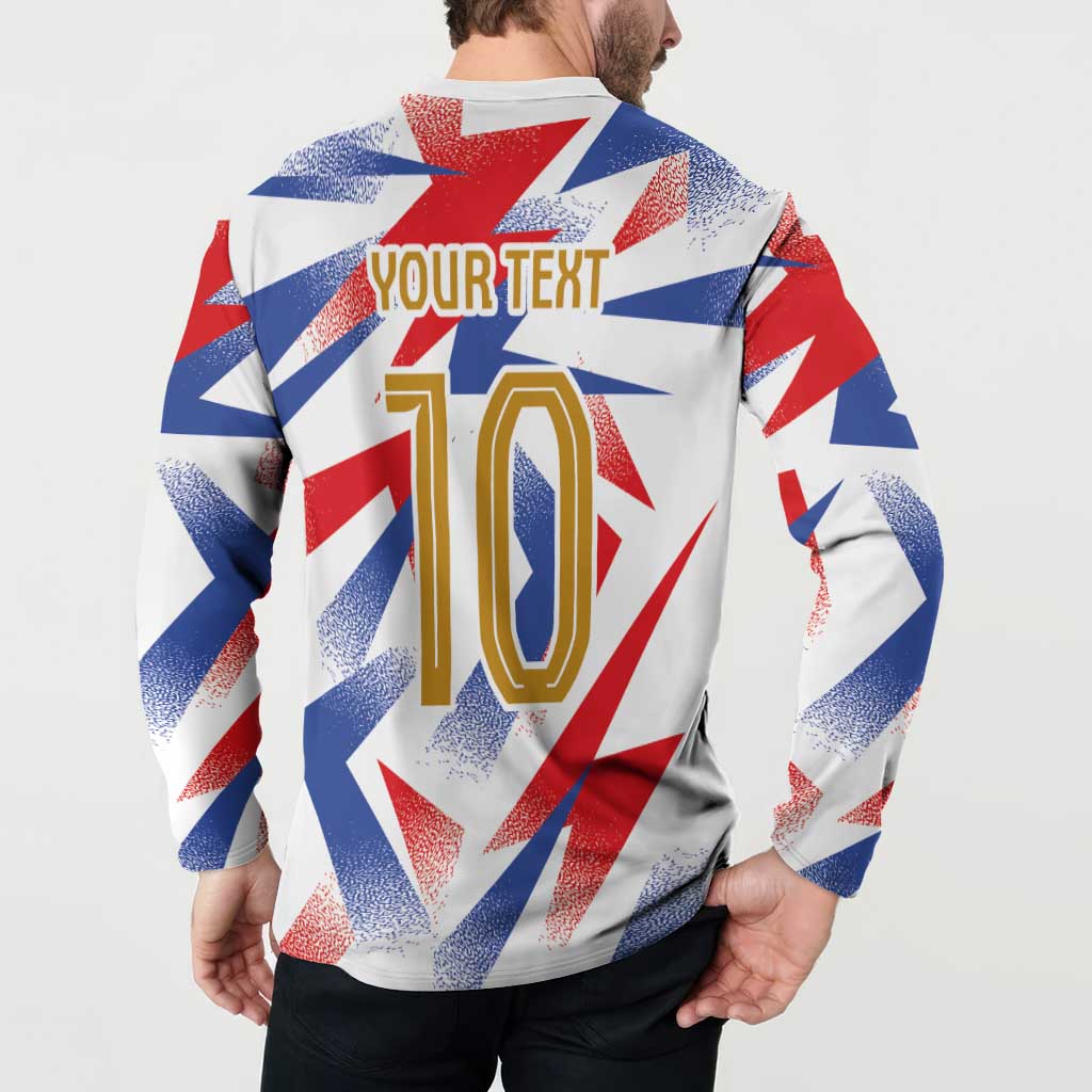 Custom France National Football Button Sweatshirt Flag-Inspired Graphics - Wonder Print Shop