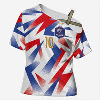 Custom France National Football Cross Shoulder Shirt Flag-Inspired Graphics - Wonder Print Shop