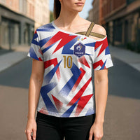 Custom France National Football Cross Shoulder Shirt Flag-Inspired Graphics - Wonder Print Shop