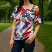 Custom France National Football Cross Shoulder Shirt Flag-Inspired Graphics - Wonder Print Shop