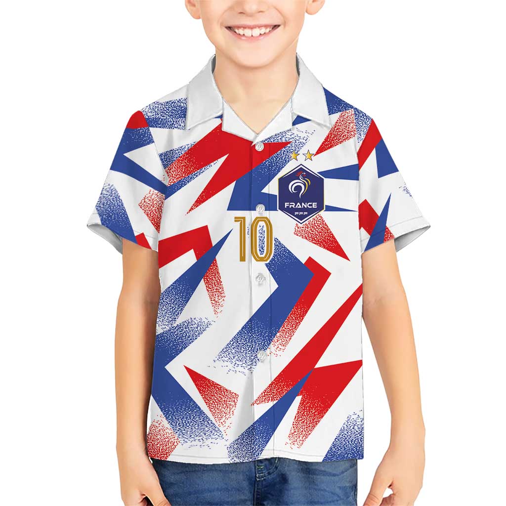 Custom France National Football Kid Hawaiian Shirt Flag-Inspired Graphics - Wonder Print Shop
