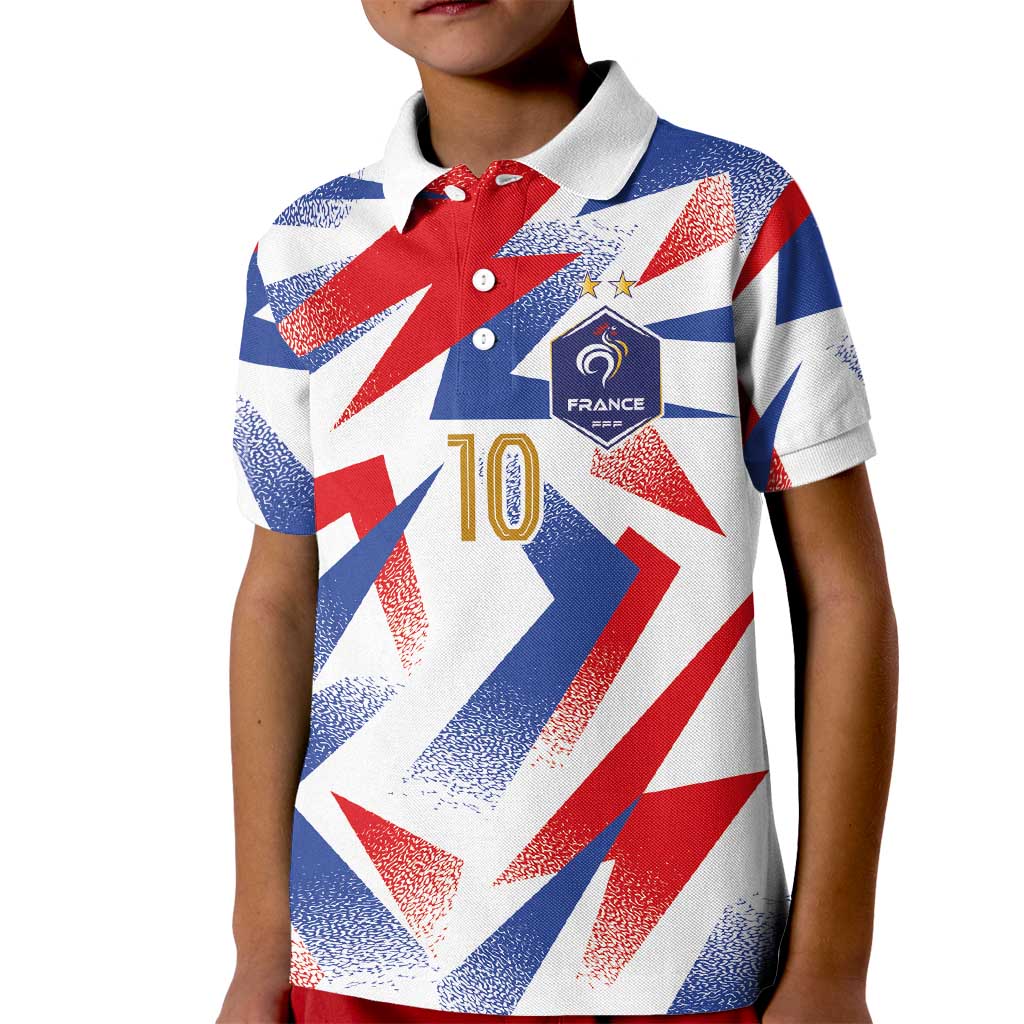 Custom France National Football Kid Polo Shirt Flag-Inspired Graphics - Wonder Print Shop