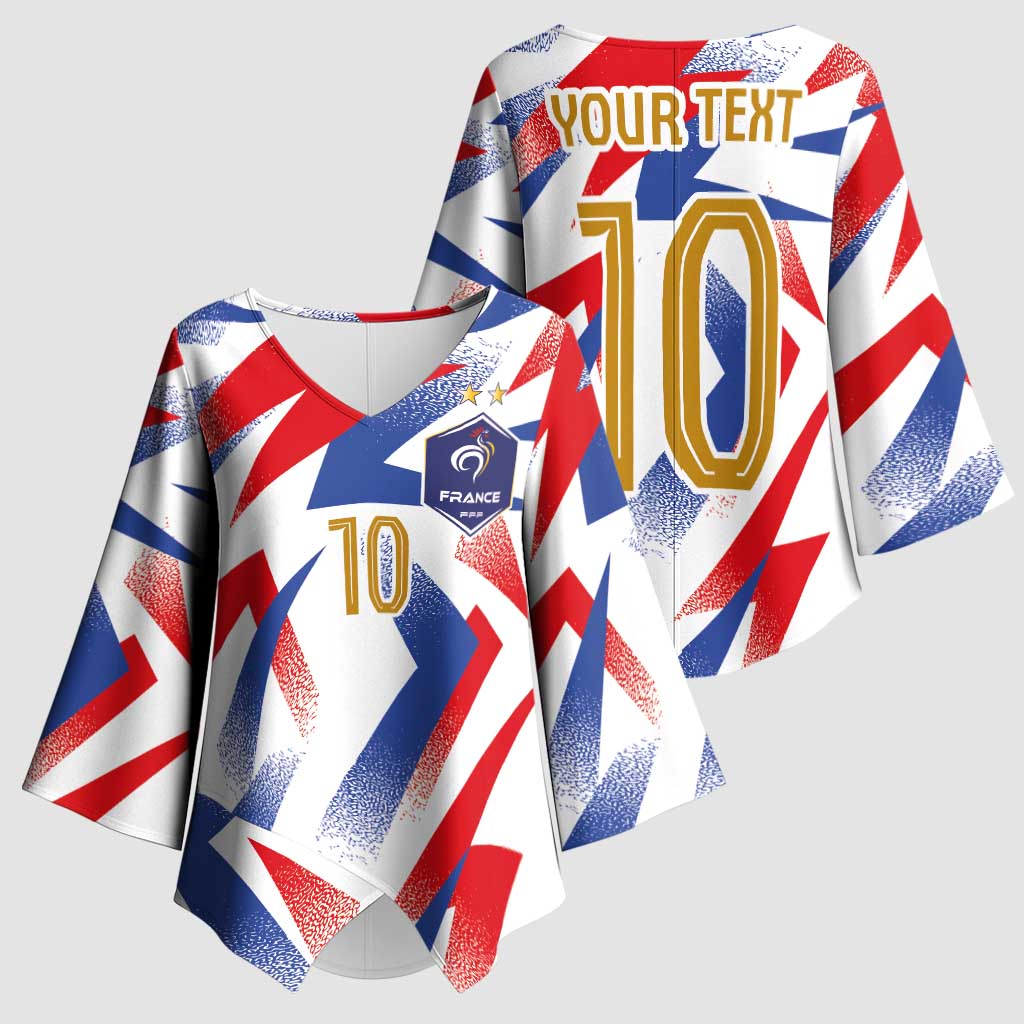 Custom France National Football Kimono Sleeve Blouse Flag-Inspired Graphics - Wonder Print Shop
