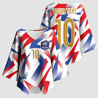 Custom France National Football Kimono Sleeve Blouse Flag-Inspired Graphics - Wonder Print Shop