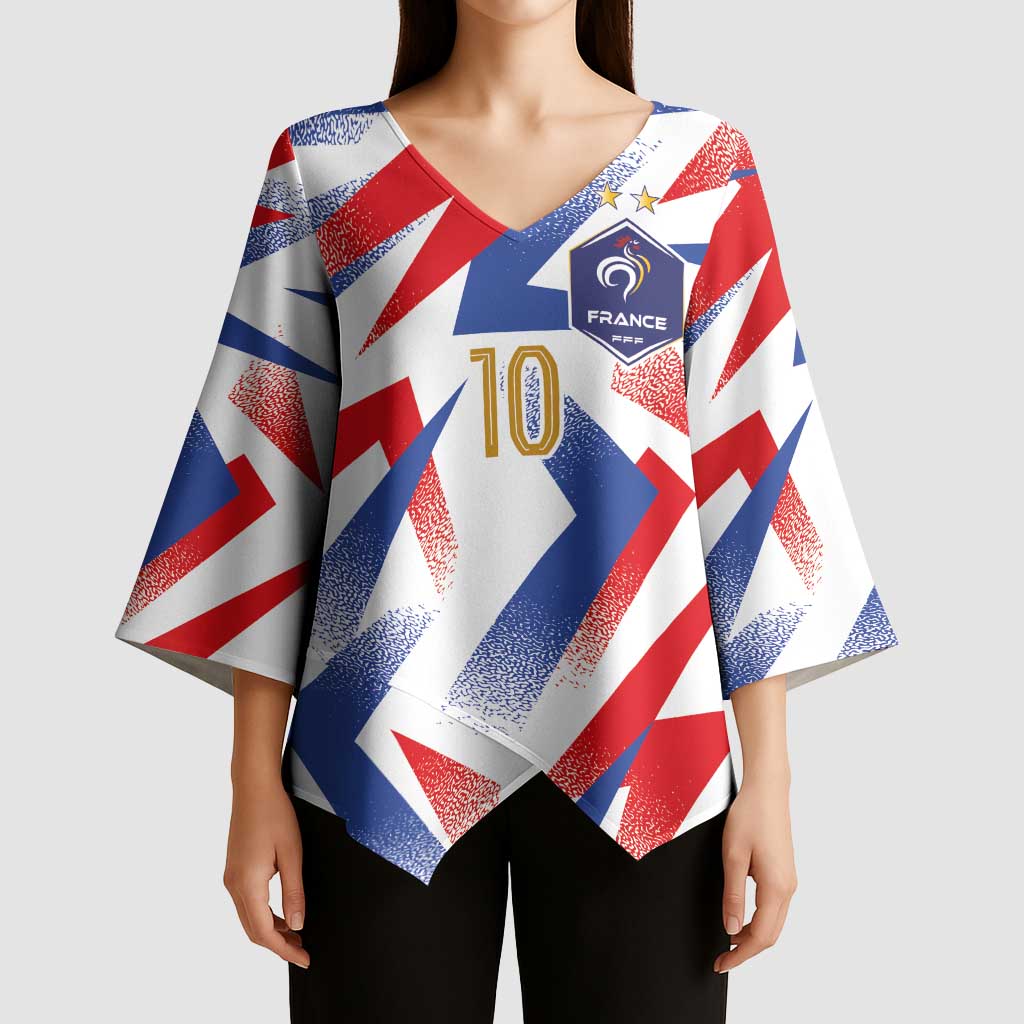 Custom France National Football Kimono Sleeve Blouse Flag-Inspired Graphics - Wonder Print Shop