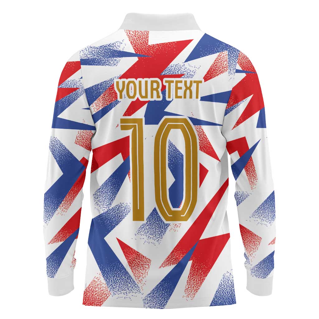 Custom France National Football Long Sleeve Polo Shirt Flag-Inspired Graphics - Wonder Print Shop