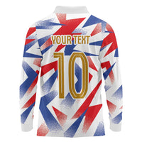 Custom France National Football Long Sleeve Polo Shirt Flag-Inspired Graphics - Wonder Print Shop