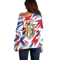 Custom France National Football Off Shoulder Sweater Flag-Inspired Graphics - Wonder Print Shop