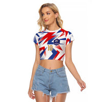 Custom France National Football Raglan Cropped T Shirt Flag-Inspired Graphics - Wonder Print Shop