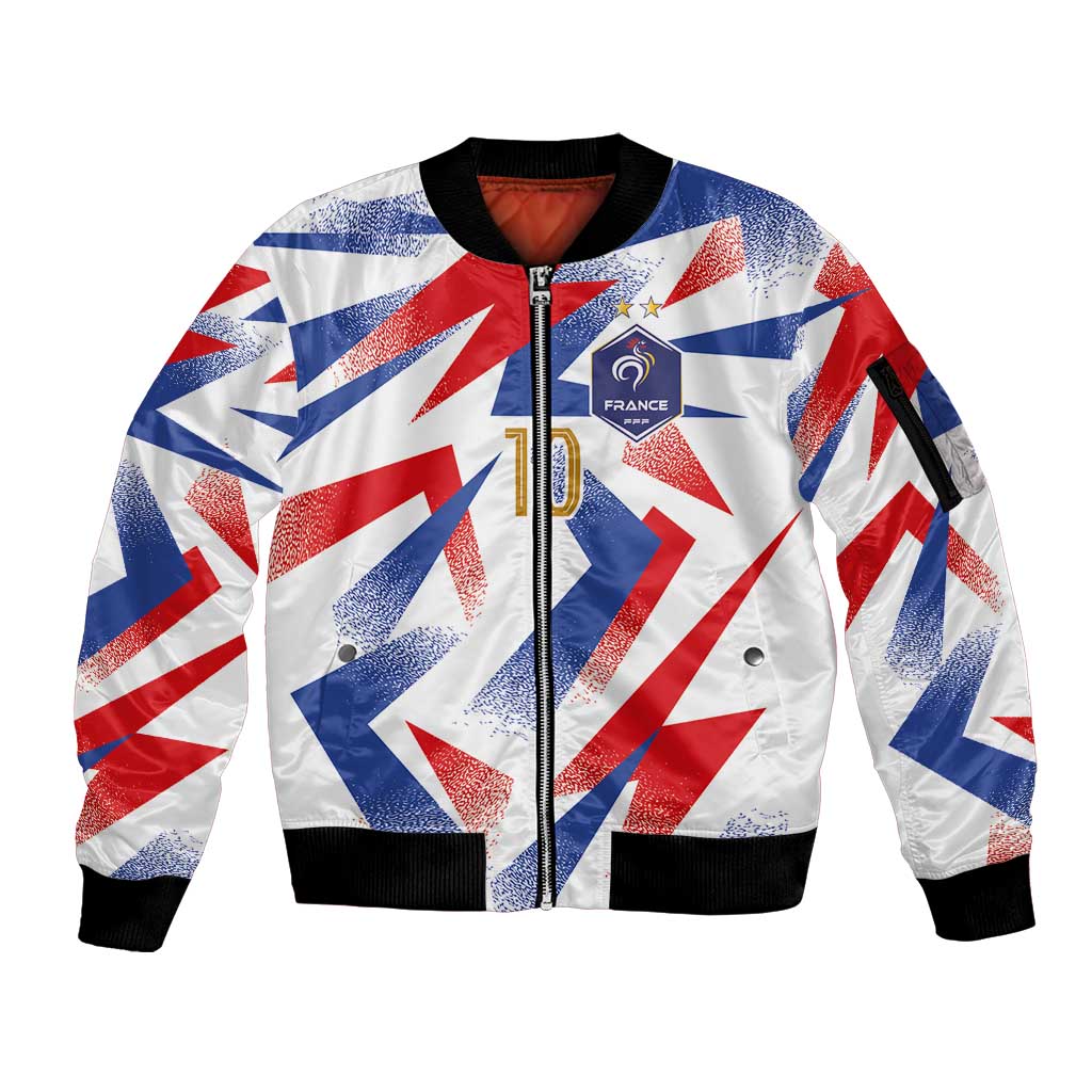 Custom France National Football Sleeve Zip Bomber Jacket Flag-Inspired Graphics - Wonder Print Shop