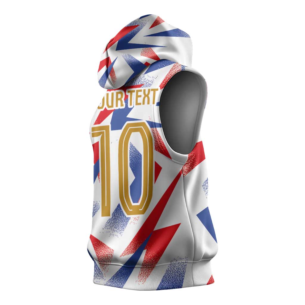 Custom France National Football Sleeveless Hoodie Flag-Inspired Graphics - Wonder Print Shop