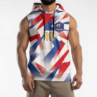 Custom France National Football Sleeveless Hoodie Flag-Inspired Graphics - Wonder Print Shop