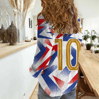 Custom France National Football Women Casual Shirt Flag-Inspired Graphics - Wonder Print Shop