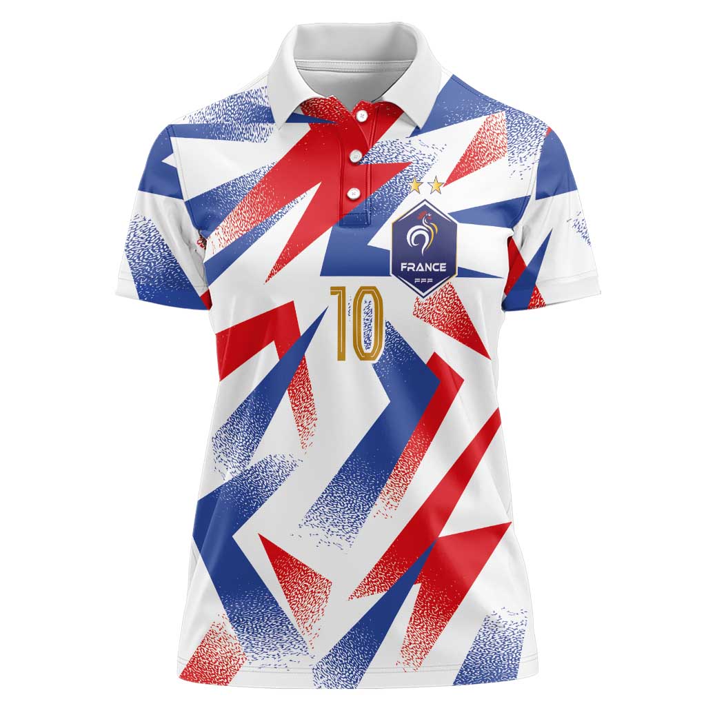 Custom France National Football Women Polo Shirt Flag-Inspired Graphics - Wonder Print Shop