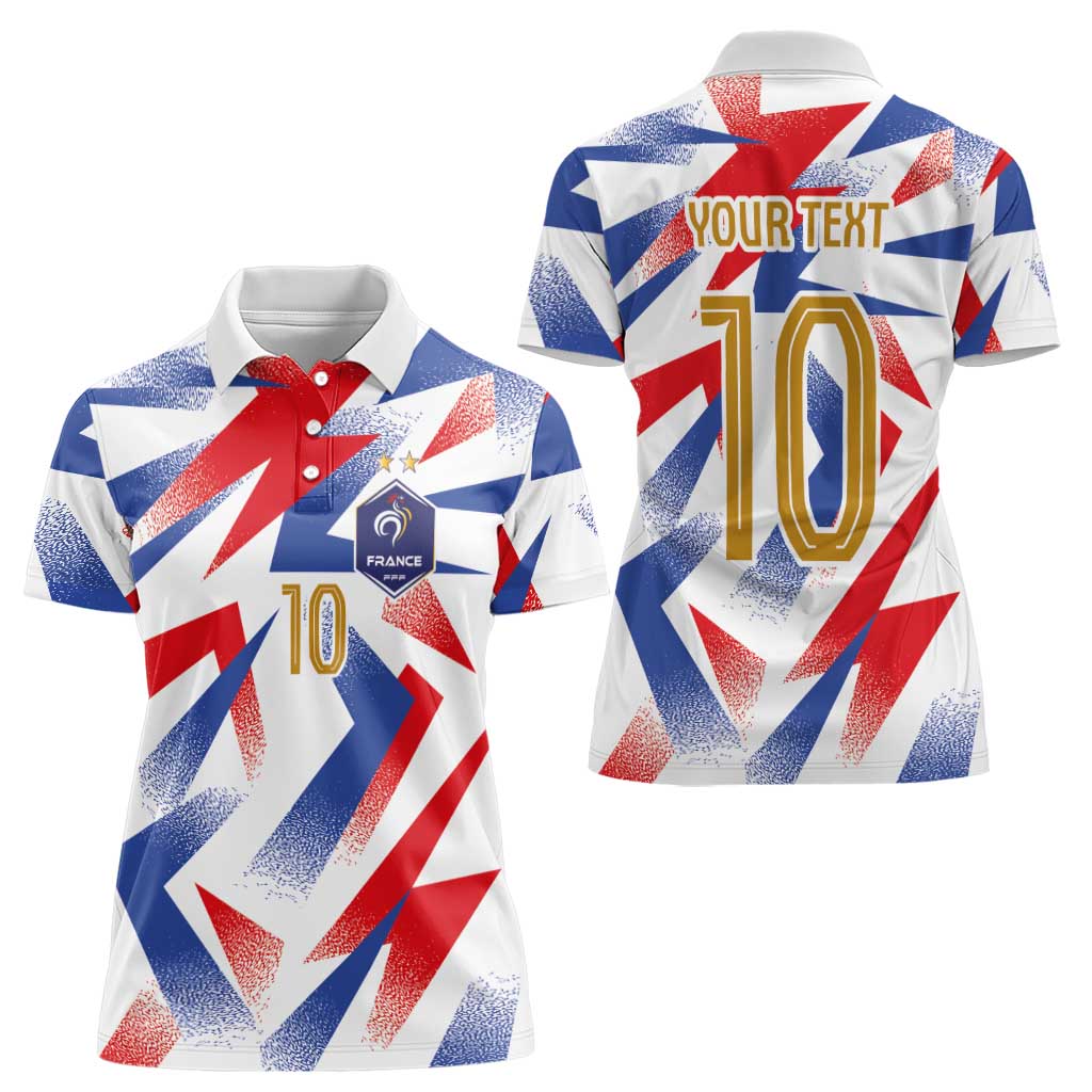 Custom France National Football Women Polo Shirt Flag-Inspired Graphics - Wonder Print Shop