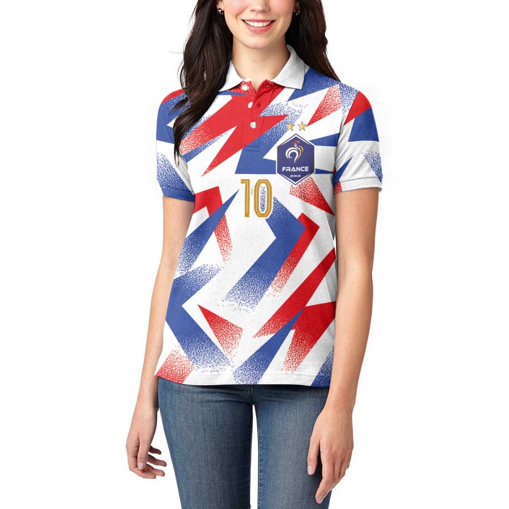 Custom France National Football Women Polo Shirt Flag-Inspired Graphics - Wonder Print Shop