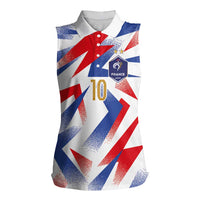 Custom France National Football Women Sleeveless Polo Shirt Flag-Inspired Graphics - Wonder Print Shop