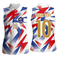 Custom France National Football Women Sleeveless Polo Shirt Flag-Inspired Graphics - Wonder Print Shop